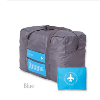 Новая портативная дорожная сумка для хранения самолета, складная сумка для хранения, водонепроницаемая дорожная сумка через плечо - Цвет: blue