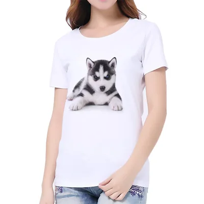 

Women's T-shirts, cats, dogs and dogs, printed white-tied ladies'casual jackets, undercoats and T-shirts are popular