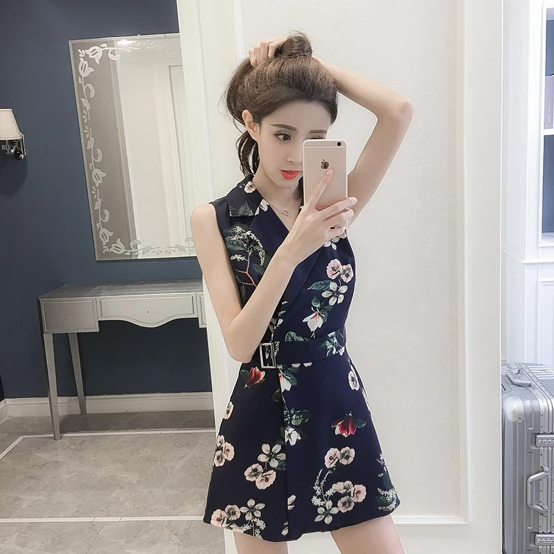 2019 Summer New Korean Women Sleeveless Jumpsuit Flora Printing Short Bodysuit Sexy Rompers Womens jumpsuit Combinaison Femme 2019 Summer New Korean Women Sleeveless Jumpsuit Flora Printing Short Bodysuit Sexy Rompers Womens jumpsuit Combinaison Femme