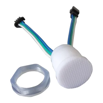 

200pcs WS2811 DC5V 20mm diameter Addressable RGB Full Color Smart Pixel LED Module Light IP68 D20A milky cover 10cm wire spacing