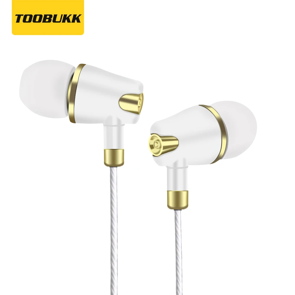

TOOBUKK In-Ear Earphone Crystal Line Wired Earbuds With Mic White Gold AUX Interface Music Headset For Mobile phone dropshipping