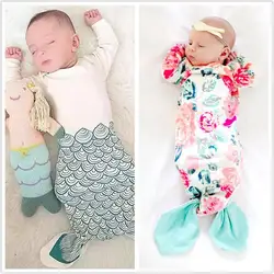 OLOEY/летние хлопковые спальные мешки для новорожденных с русалочкой, одеяло, тонкий спальный мешок, детская одежда для малышей, пеленка