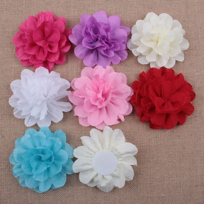 Yundfly 10PCS 12cm Chiffon Mesh Lace Flowers For Children Hair Accessories Artificial Fabric Baby Girls Headbands | Мать и ребенок