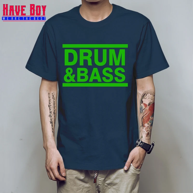 HAVE BOY Music DRUM N BASS DNB RUN DMC Мужская футболка с надписью хип хоп футболки мужские