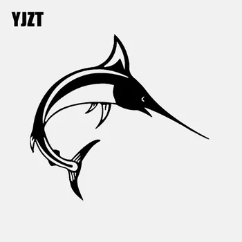 

YJZT 16.1CM*14.9CM Car Sticker Decal Swordfish Animal Fish Ocean Sea Fishing Hobby Vinyl Black/Silver C24-0849