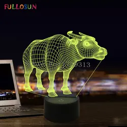 FULLOSUN Новинка 3D корова Форма USB лампа светодиодный животное ночник с красочными светодиодный светильник современного освещения как