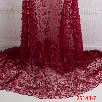 

High Quality Purple African Lace Fabric Latest Arrival Sequins French Tulle Lace Fabric with Sequins for Party Wedding APW2514B