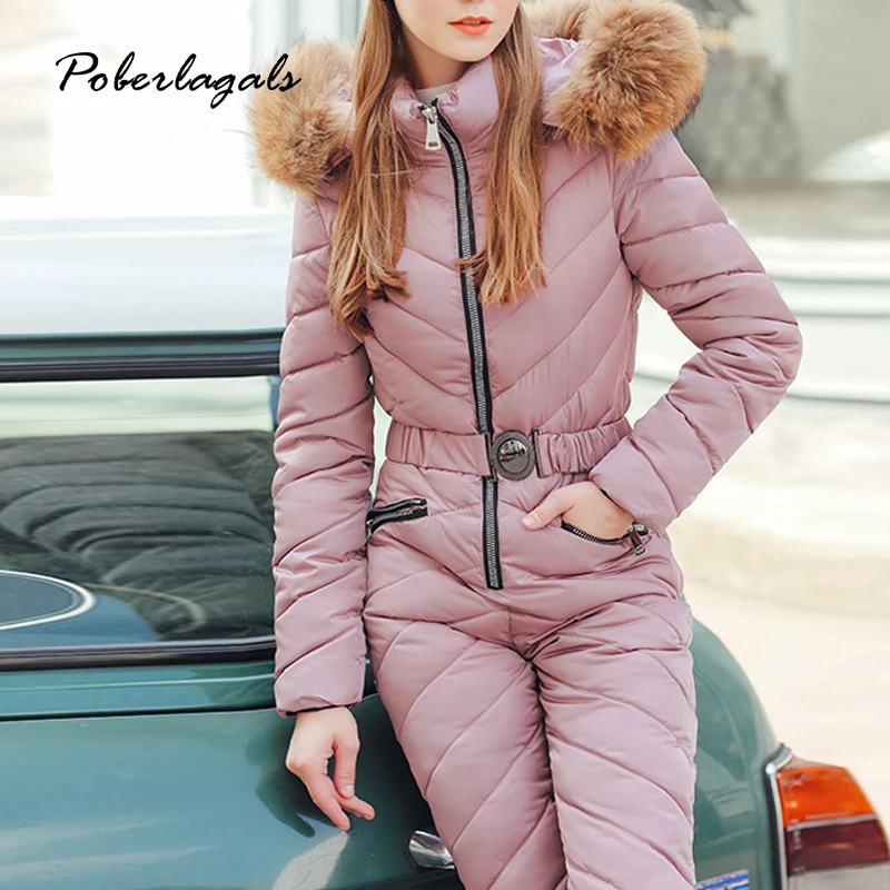 

Winter jacket coat parkas 2019 autumn Women Siamese cotton-padded jackets coat women's jacket fashion hooded coats suit Jumpsuit