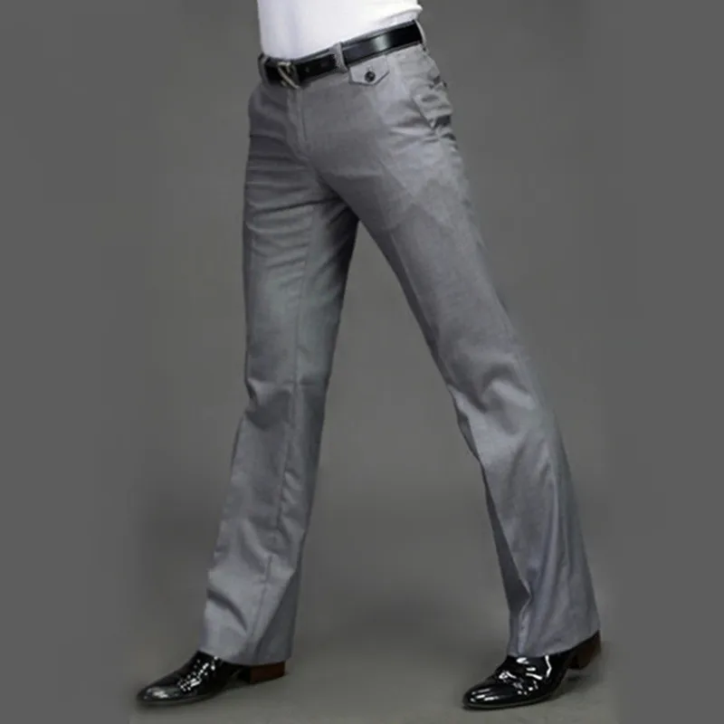Men's Flared Pants Male Summer Straight Suit pants British leisure Free hot feet trousers Formal pants For Men Dress