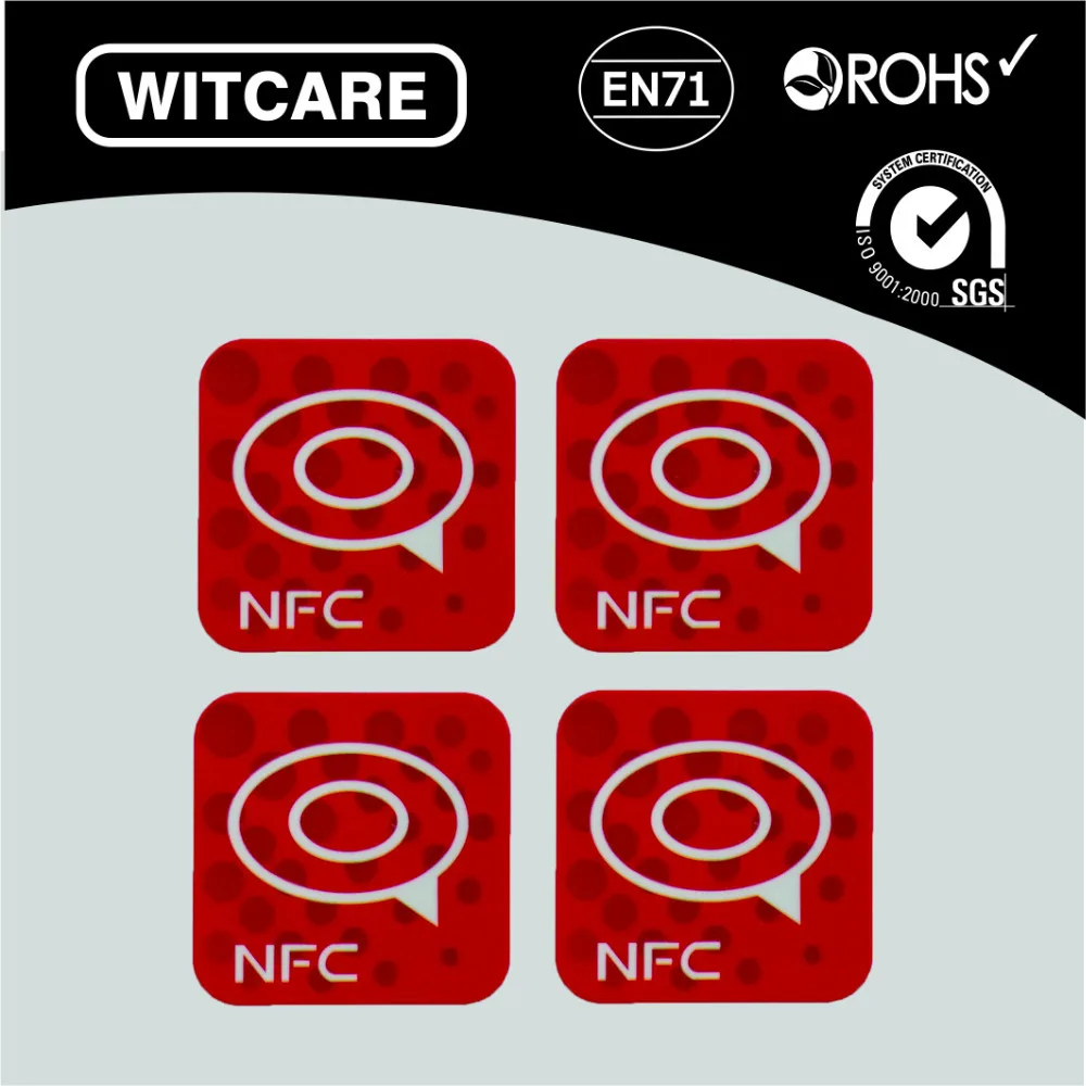 best quality newest NFC TAGS 4pcs/Lot chip NTAG213 NFC tag lable universal NFC stickers for all