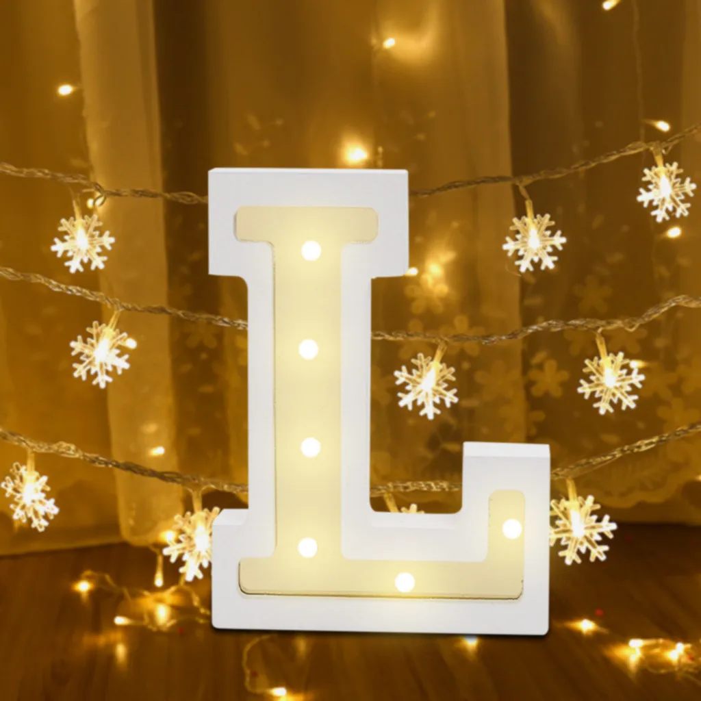 Светящийся Алфавит вверх буквенная лампа светодиодный буквенный свет светящиеся белые пластиковые буквы Висячие N ~ & Luz Quitamiedos подарки