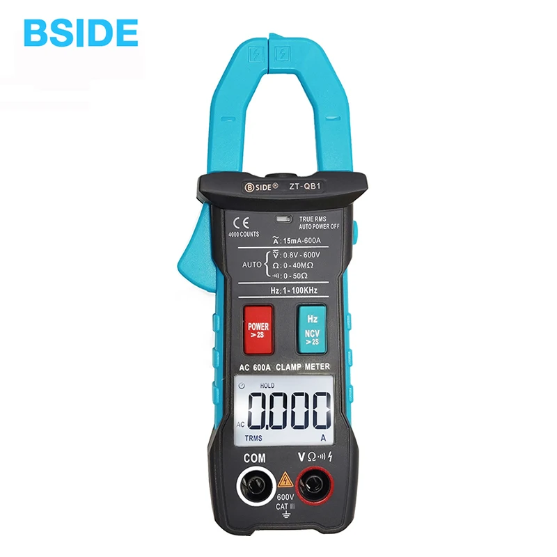 

BSIDE ZT-QB1 Portable Smart AC/DC Clamp Meter Multimeter Current Voltage Resistance Continuity Measurement Tester with NCV