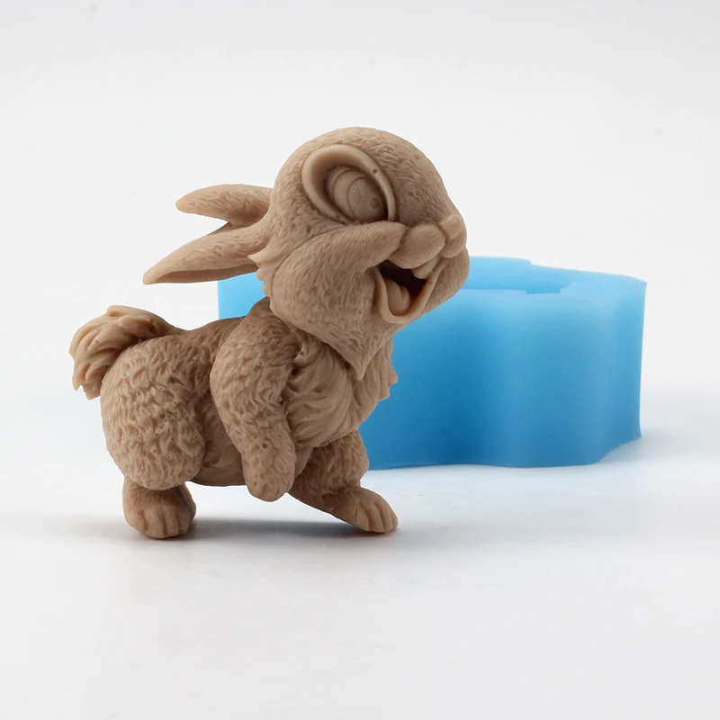 Силиконовая форма для мыла ручной работы в форме кролика, резиновая глина, форма для шоколадных конфет