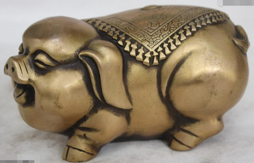 

Details about 3" Chinese Fengshui Red Bronze Zodiac Year Pig Lovely Animal Statue sculpture R0715 B0403