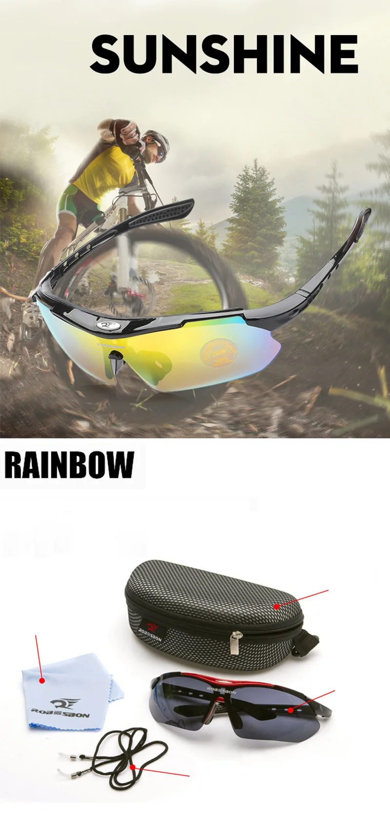 Ridding Eyewear profession Cycling glasses Sport Goggles  Windproof Bike Mountaineering glasses Sport Fishing Sunglasses Racing