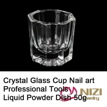 Стакан из прозрачного стекла для дизайна ногтей профессиональная кристаллическая посуда стеклянная чашка для жидкого Контейнера Оборудование для дизайна ногтей модный дизайн ногтей инструмент