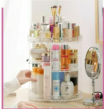

2019 Hot Sells Luxury Makeup Cosmetic Rack Holder 360 Degree Rotating Organizer Acrylic Case