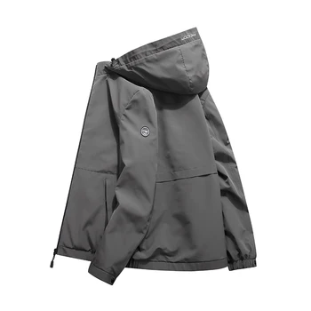 

Hot Sale 2019 Men's Casual Autumn Jacket Hooded Waterproof Men's Windbreaker Trench Coat Men Bomber Jacket Plus size 4XL