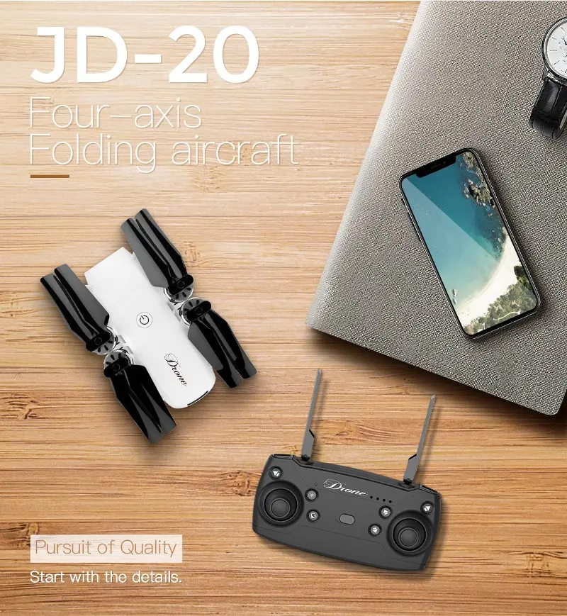 JDRC JD-20 JD20 Wi-Fi FPV с широкоугольной HD камерой Режим высокой фиксации складной рычаг RC Квадрокоптер RTF