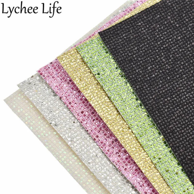 

Lychee Life A4 Glitter Synthetic Leather Fabric Colorful PU 29x21cm Fabric DIY Handmade Home Garment Sewing Clothes Accessories