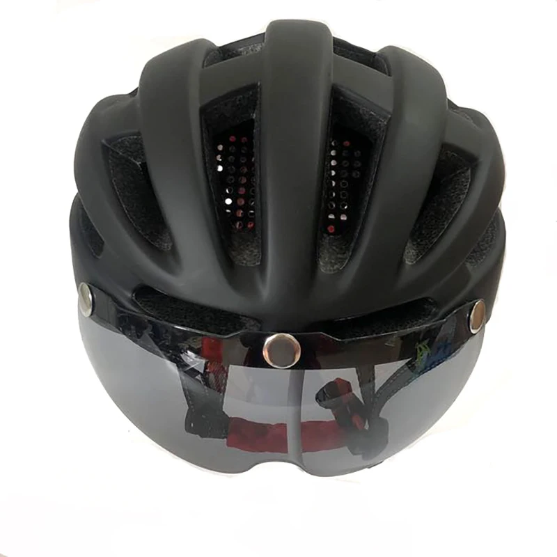 Мужские MTB горный велосипед шлем велосипедный шлем козырек Серый очки объектив с светодиодный светильник для велосипеда шлем очки