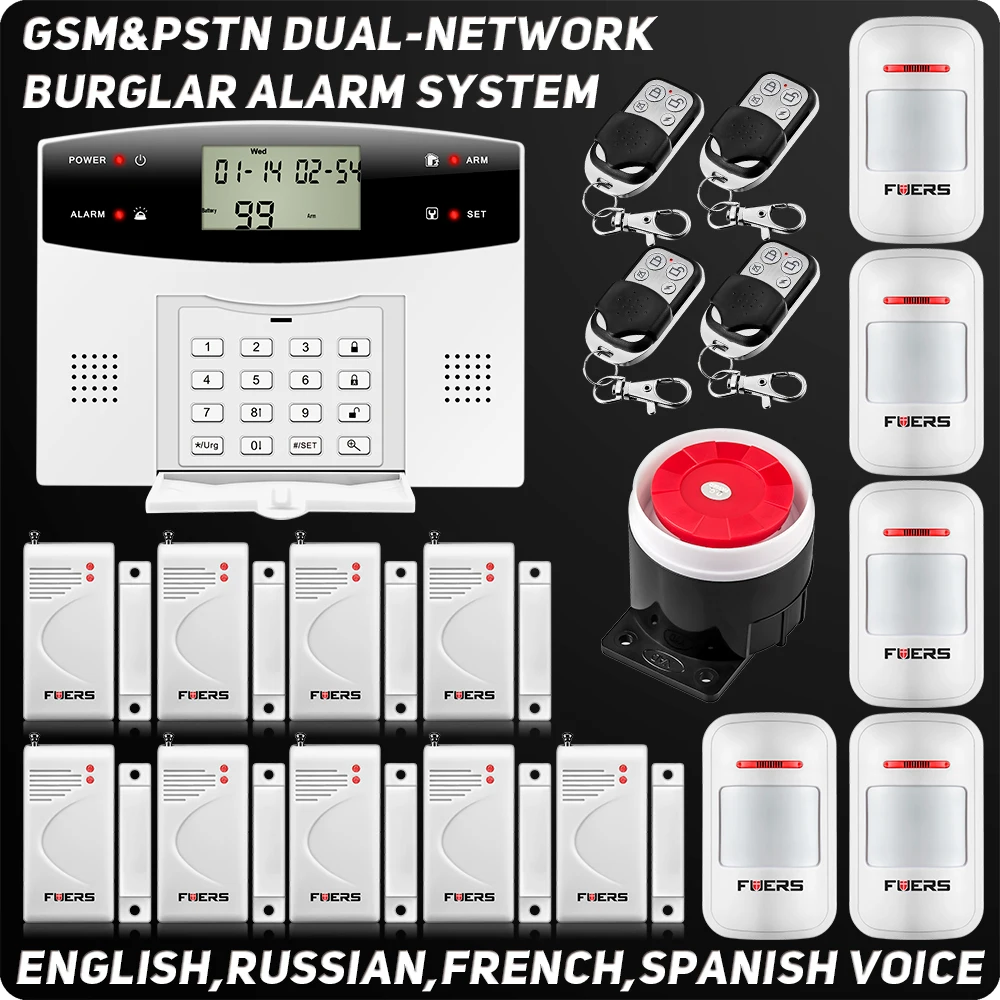 Беспроводная Проводная GSM PSTN домашняя сигнализация четырехдиапазонная 99 зон