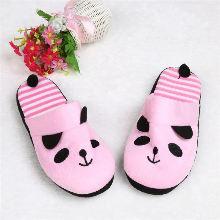 Женские зимние милые домашние тапочки с рисунком панды; мягкие полосатые тапочки; женская обувь; sapato masculino calzado Bhombre terlik