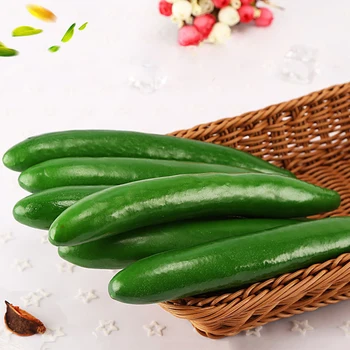 

4pcs/lot Life Like Decorative Plastic Artificial Fake Vegetables Home Decor Craft Cucumber Simulation Fruit Cucumber