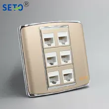 86 Тип шесть портов Cat5e/Cat5 RJ45 настенная панель, пластина разъем Keystone Facelplate