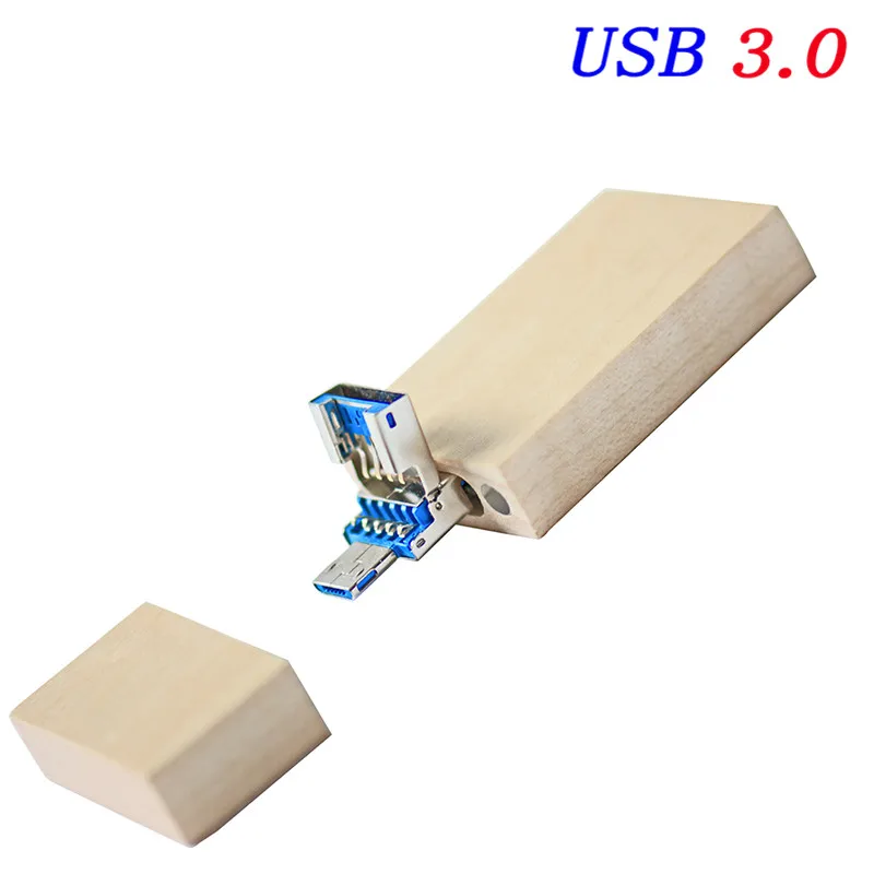 JASTER деревянный фотоальбом флеш-накопитель USB 3,0 Флешка 4 ГБ 32 ГБ 64 Гб 128 ГБ U диск фотография подарок 2 в 1 Интерфейс Бесплатный логотип - Цвет: Walnut