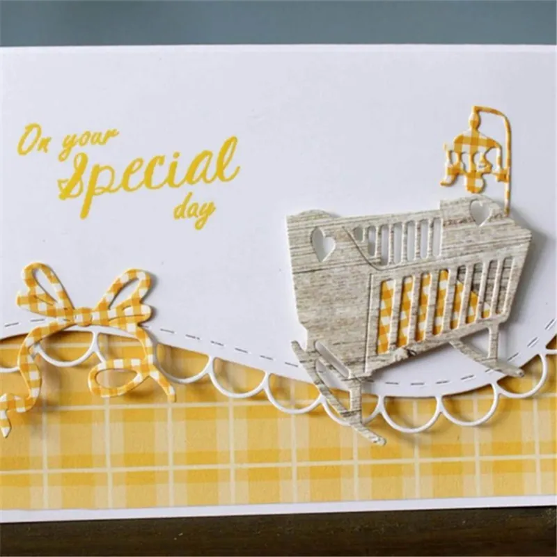 Baby Bed Heart Toys Metal Cutting Dies Stencils For Card Making Decorative Embossing Suit Paper Cards Stamp DIY