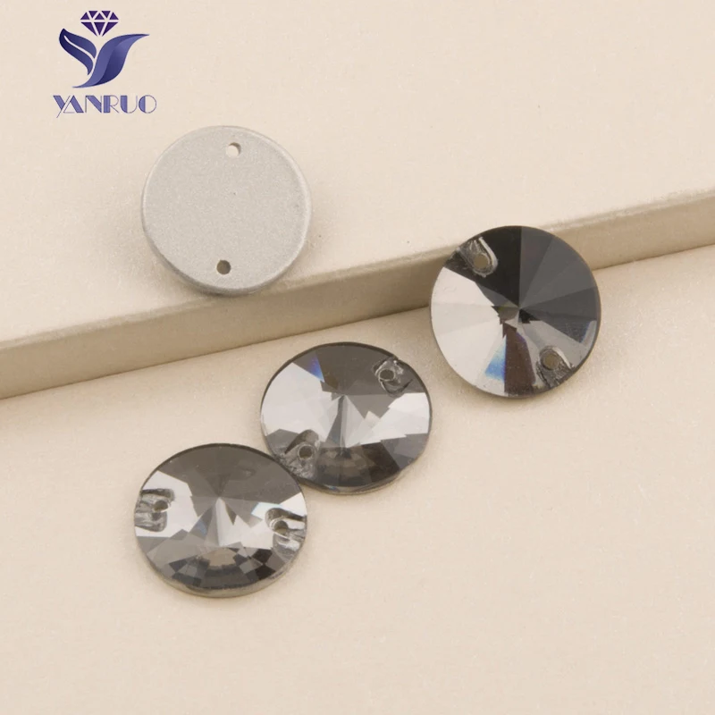 YANRUO 3200 Rivoli Black Diamond Пришивные хрустальные камни стеклянные стразы для шитья