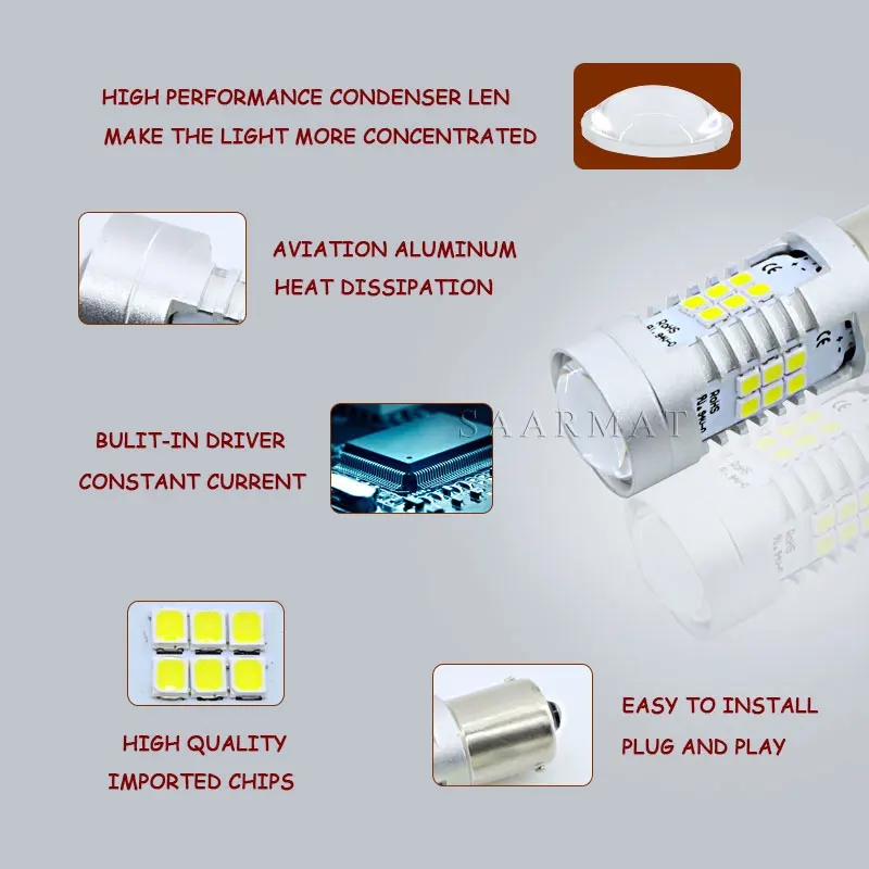 2 шт. светодиодный ные лампы T20 7443 7440 21 SMD для заднего хода дневные ходовые огни Honda