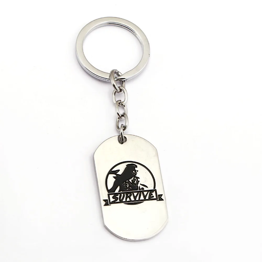 12pcs/lot Horizon Zero Dawn Keychain Dog Tag Key Ring Holder Metal