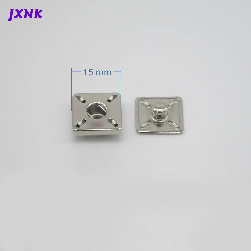 

20sets/lot 15mm 2 Parts Sew On Snaps Buttons Metal Brass square Button Fasteners Invisible scrapbooking Sewing overcoat buttons