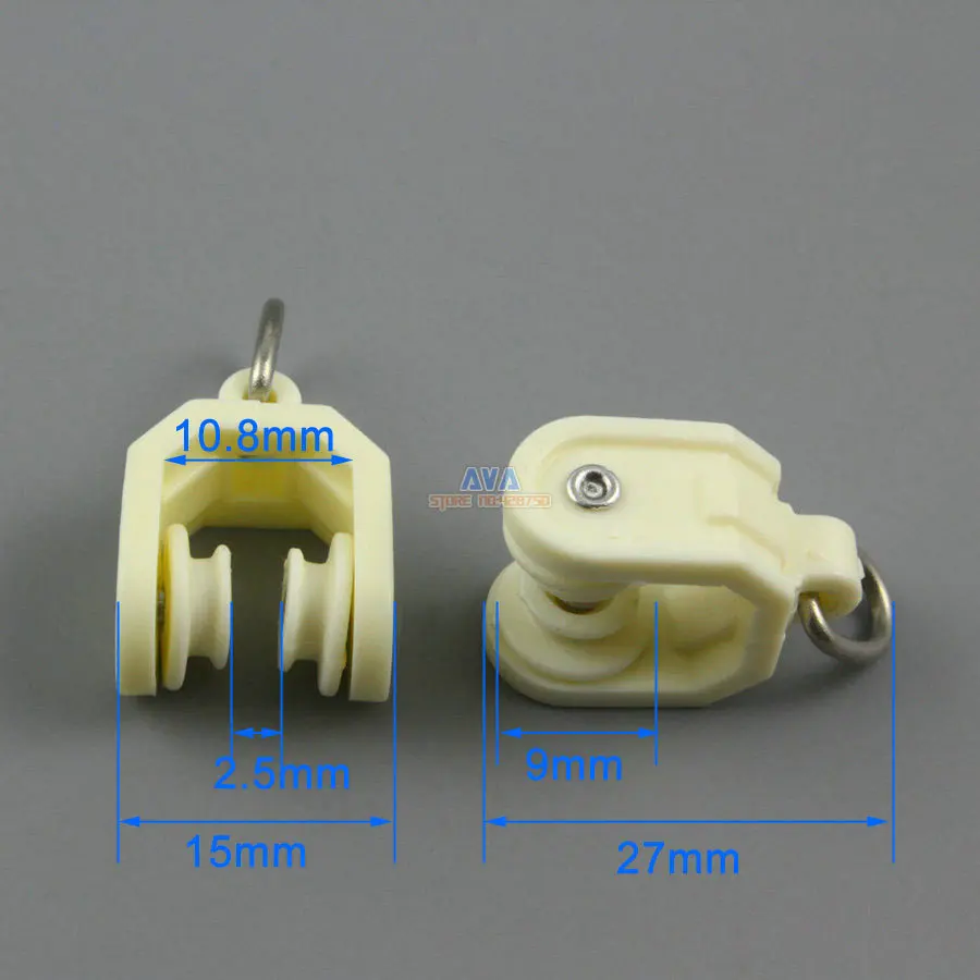 100 Pieces Curtain Track Roller Curtain Track Slide Gliders 15x27mm