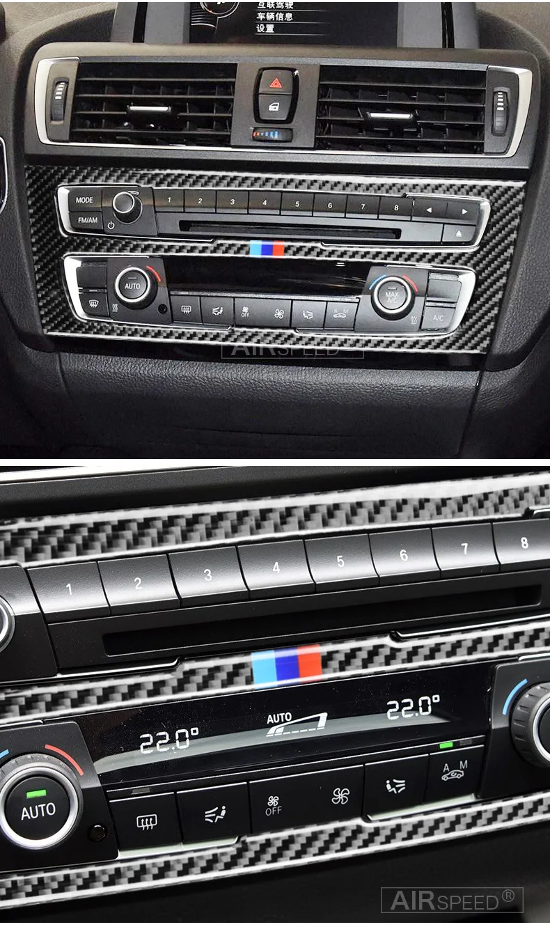 BMW F20 F21 1 Series Accessories Car Interior Carbon Fiber Air Conditioning CD Console Panel Cover Trim Car Styling (7)