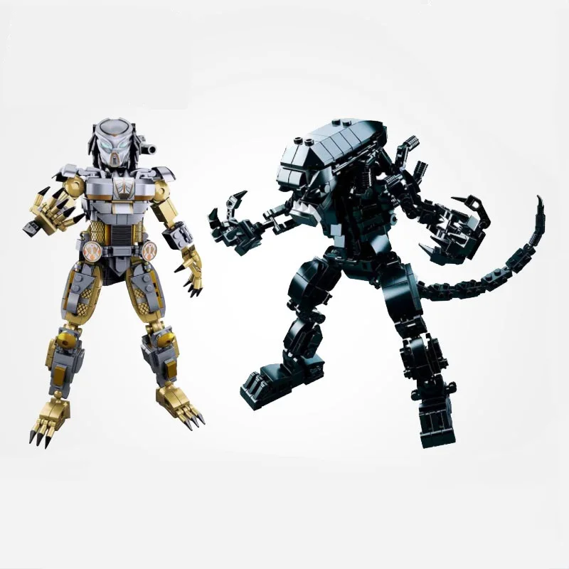 

Movie Series Alien vs Predator Mech Collectible Action Figures Building Blocks Compatible LEGOingly Movies Toy For Children Gift