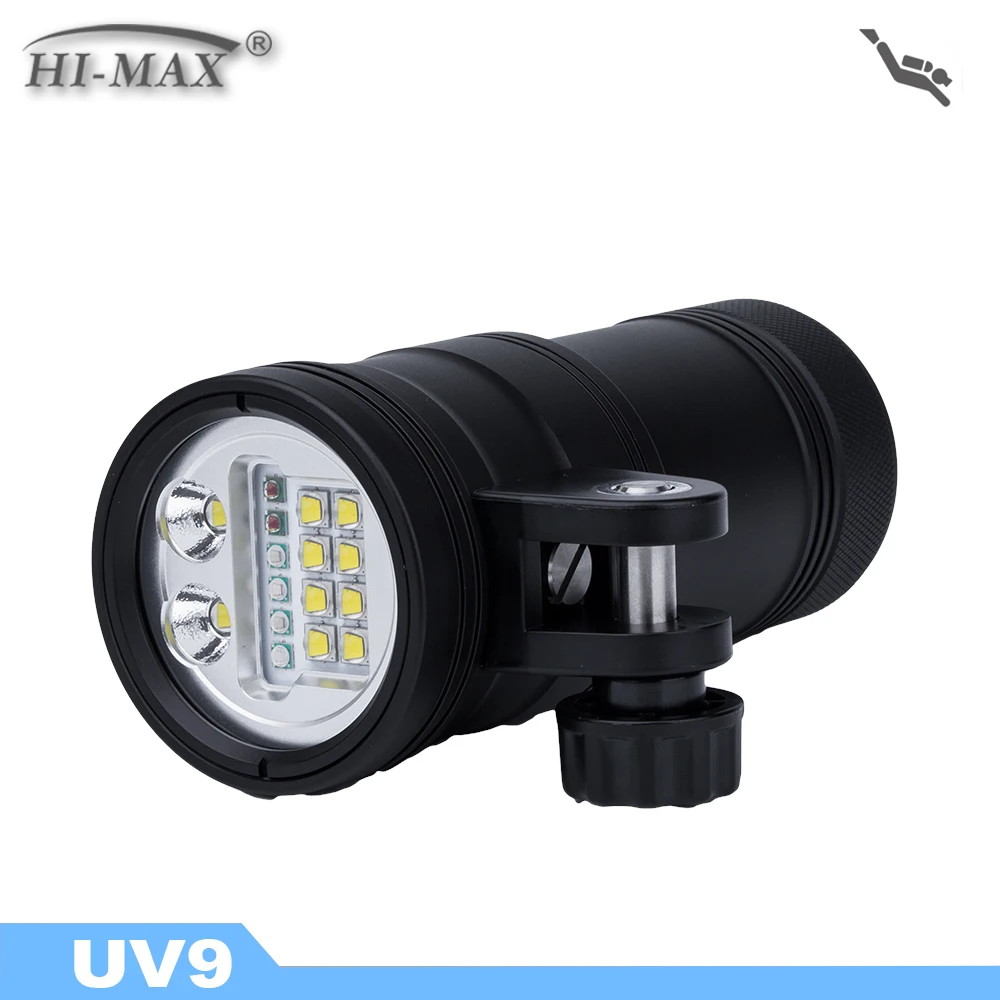 Hi Max UV9 Underwater Video Light 5200LM with Red/UV/White led diving