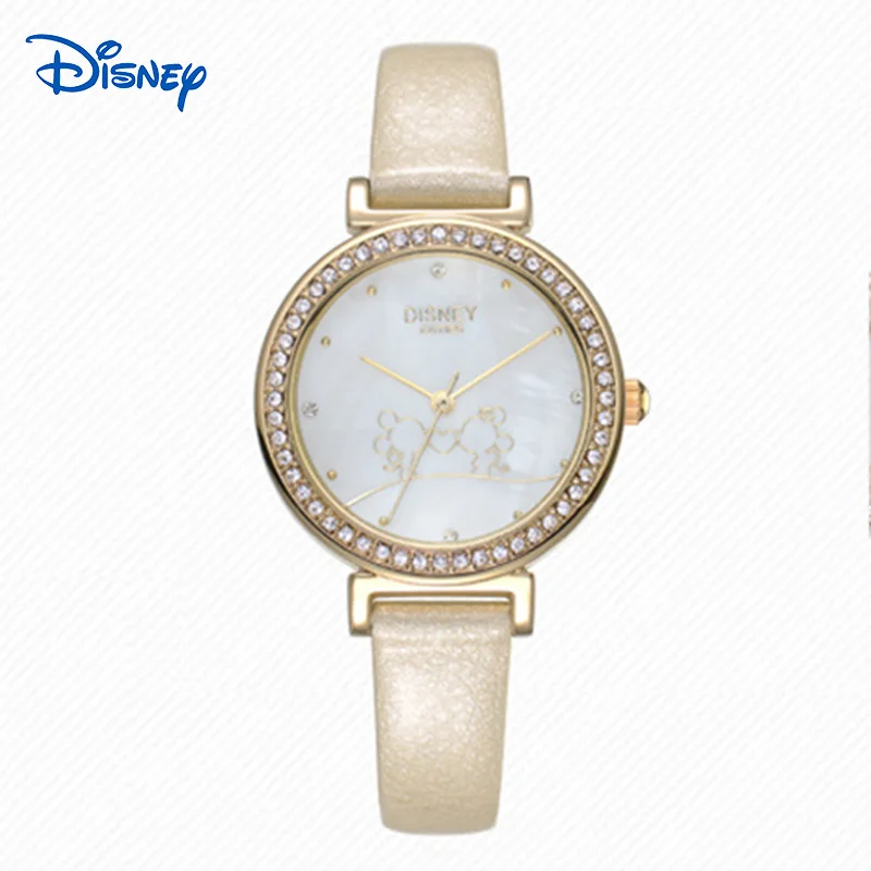 DISNEY watches for women Fashion Crystal quartz watch clock Leather strap waterproof ladies Watch montre femme