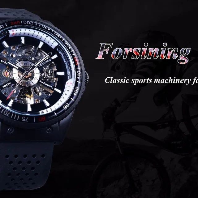 Forsining 2016 obrotowy bezel Sport Design silikonowy zespół mężczyźni zegarki Top Brand Luxury automatyczny czarny Fashion casual zegarek zegar tanie i dobre opinie Mechanical Wristwatches Okrągłe No waterproof Szklane Papieru 45mm GMT963 Silikonowe Automatic Self-Wind Klamra 24cm Strumień światła Forsining 2016 obrotowy bezel Sport Design silikonowy zespół mężczyźni zegarki Top Brand Luxury automatyczny czarny Fashion casual zegarek zegar tanie i dobre opinie Mechanical Wristwatches Okrągłe No waterproof Szklane Papieru 45mm GMT963 Silikonowe Automatic Self-Wind Klamra 24cm Strumień światła