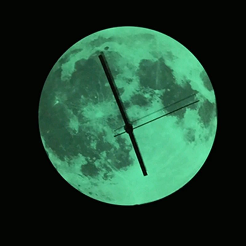 

3D Luminous Wall Clock Glowing Moon Silent Waterproof Hanging Clock DIY Art Home Watch Cafe Living Room Bedroom Home Decor