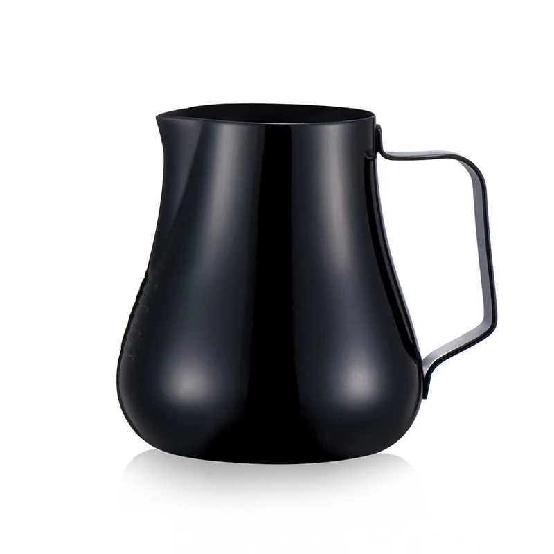 600 мл тефлон из нержавеющей стали Кофе кувшины для молока Сова рот кофе цилиндр - Цвет: Black