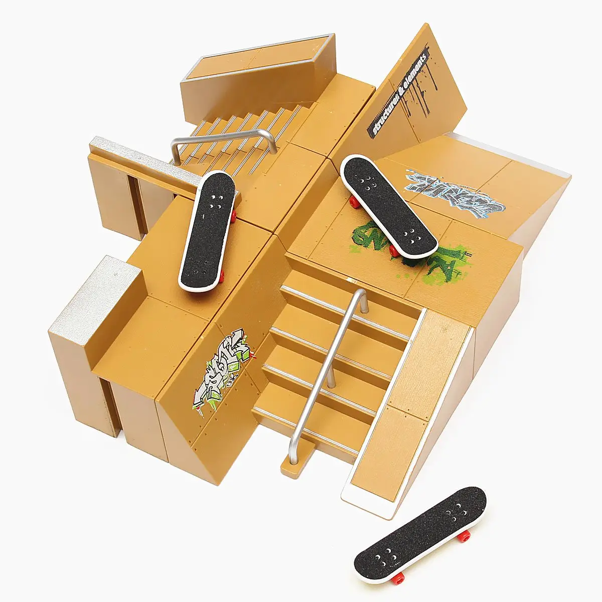 Buy 3PCS Fingerboards Skate Park Ramp Parts Set For