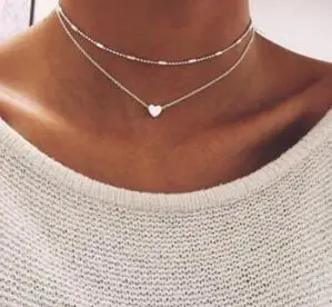 

Bohemian Alloy Heart-Shaped Choker Necklaces New Fashion Charm Pendant Necklace for Women Vintage Jewelry