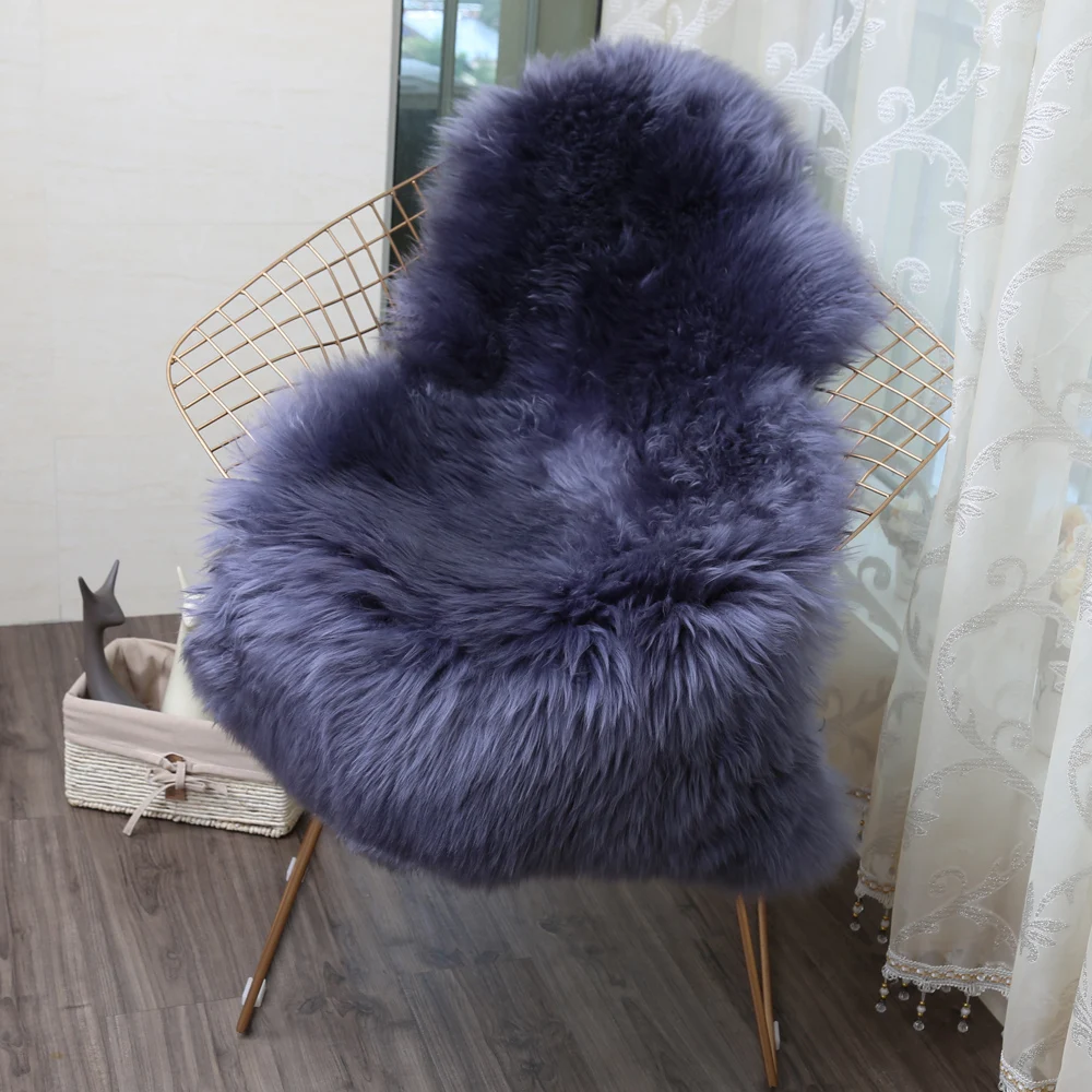 MUZZI чехол для стула из натуральной овчины, теплый ворсистый ковер, подушка для сиденья, длинная кожа, мех, простые пушистые коврики - Цвет: 7