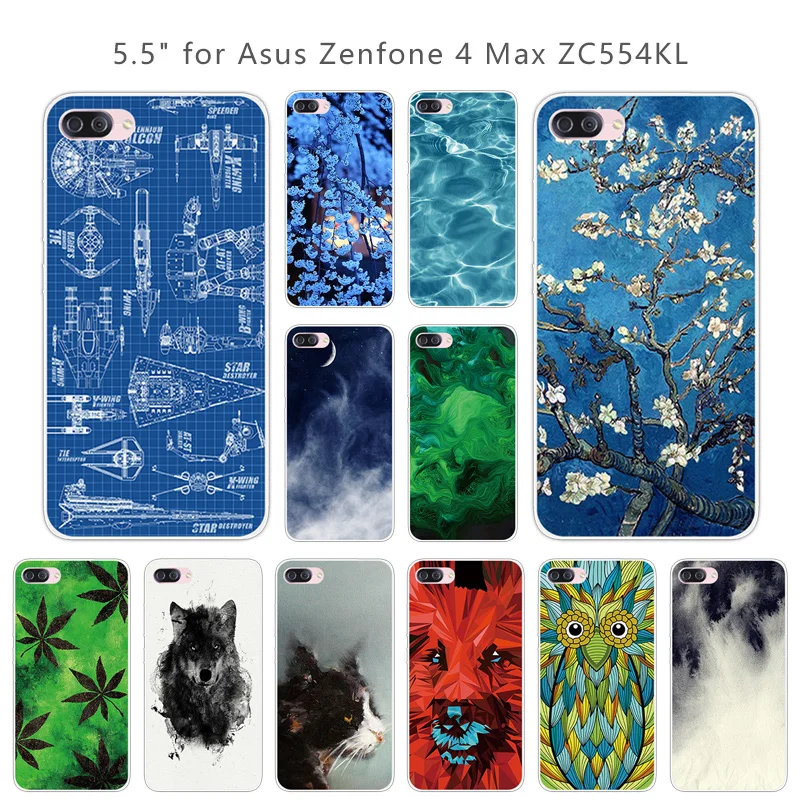 Для Asus Zenfone 4 Max ZC554KL мягкая прозрачная силиконовая зеленая задняя крышка из ТПУ