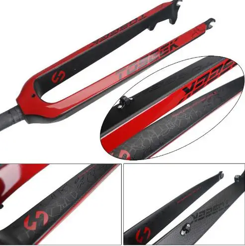 2018 TOSEEK 26/27.5/ 29 inch 3K Full carbon fiber Fork Bicycle Fork Mtb Road Mountain Bike fork Bicycle Parts 1-1/8