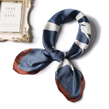 

New 2020 Women Silk Neck Scarf Letter Print Square Hair Scarf Lady's Foulard Neckerchief Female Hand Bag Accessories Tie