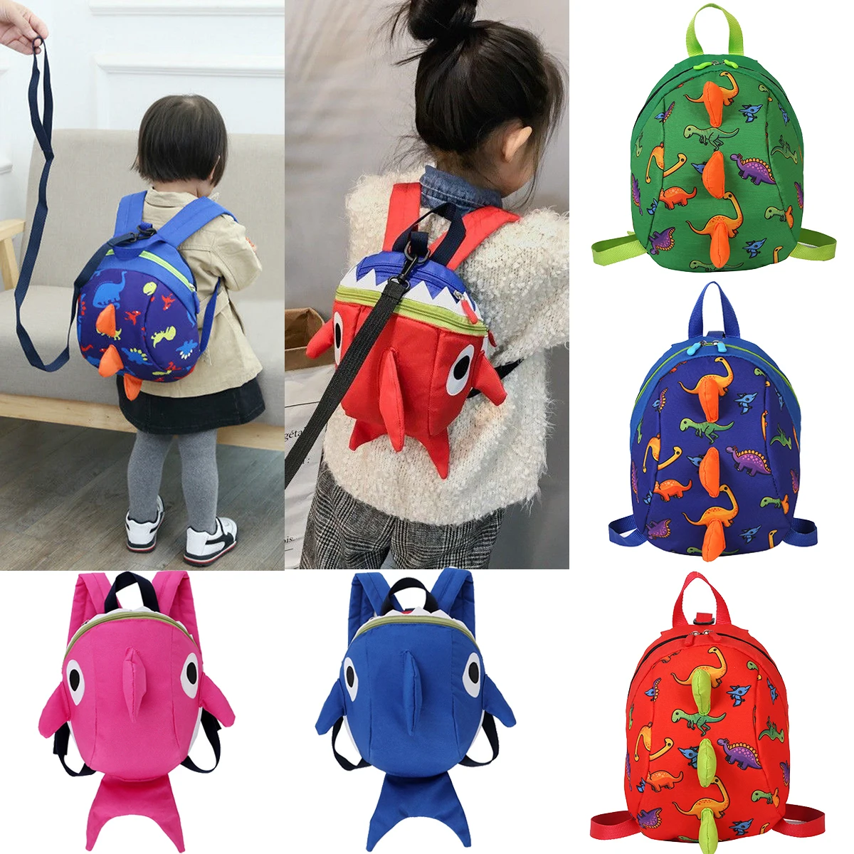 Детская привязь для прогулки на ремешке для малышей, мультяшный рюкзак для детей, школьные сумки